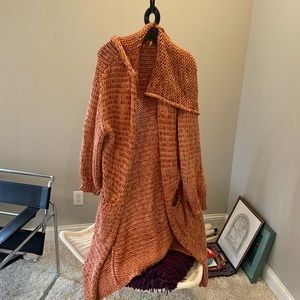 Oversized hooded free people cardigan